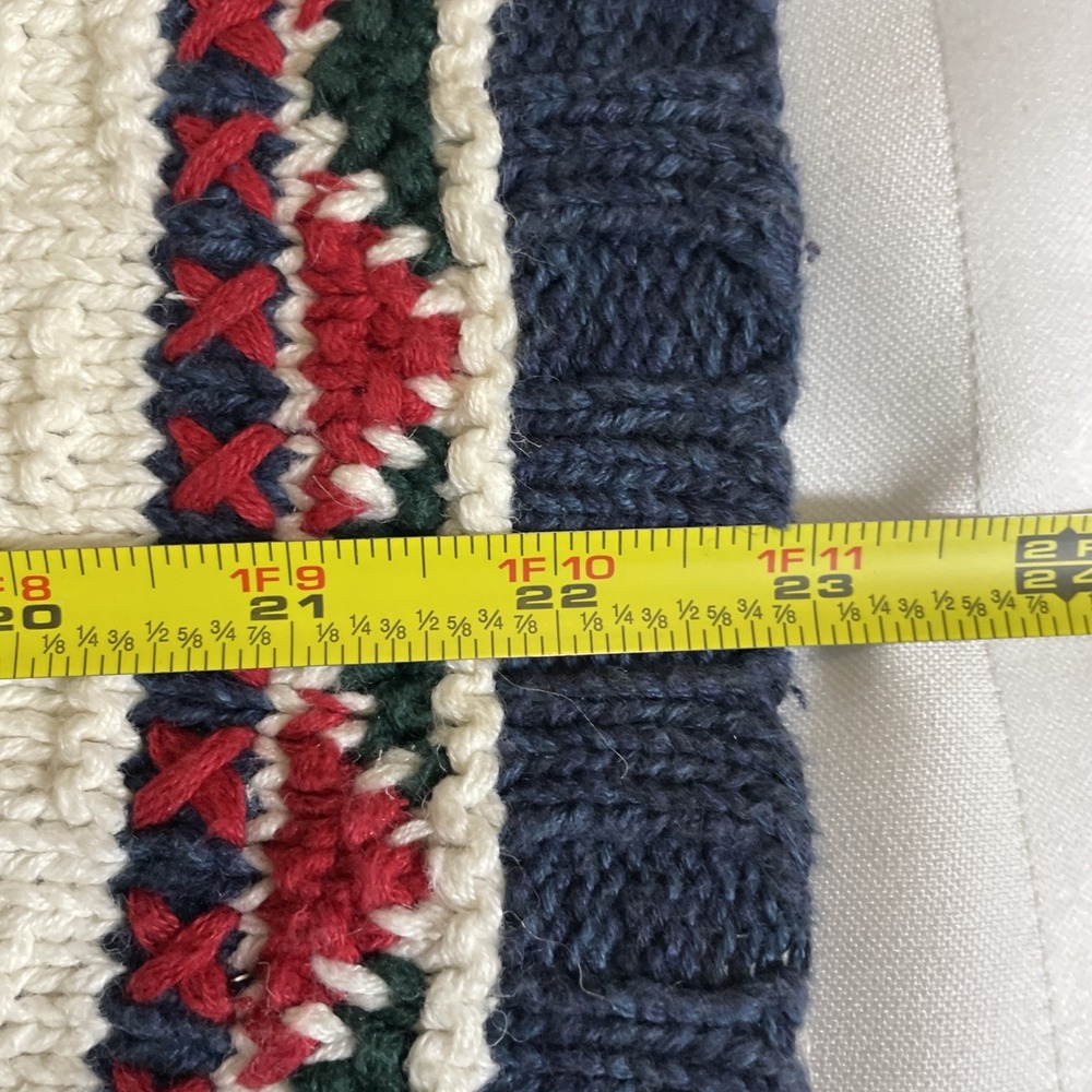 Heirloom Collectibles Hand Knit Button Down Christmas Cardigan Women's XL VTG - Picture 12 of 14